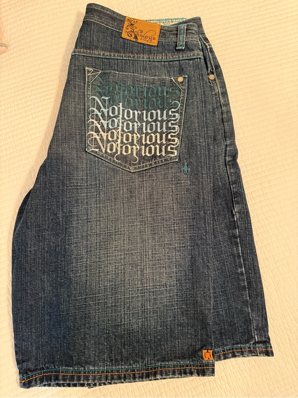Notorious Men's Blue Relaxed Denim Jeans with Embroidered Back Pocket